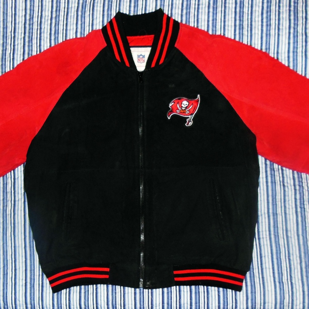 Leather NFL Tampa Bay Buccaneers Jacket; Size XXL;